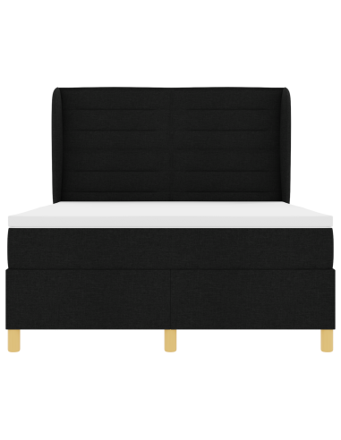 Letto con molle e materasso Grigio Scuro 90x190 cm Tessuto Nero