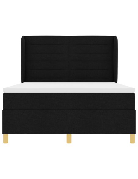 Letto con molle e materasso Grigio Scuro 90x190 cm Tessuto Nero