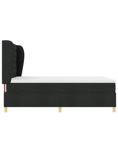 Letto con molle e materasso Grigio Scuro 90x190 cm Tessuto Nero