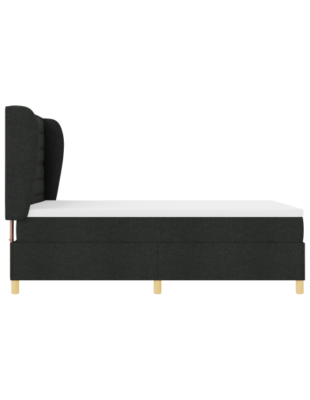 Letto con molle e materasso Grigio Scuro 90x190 cm Tessuto Nero