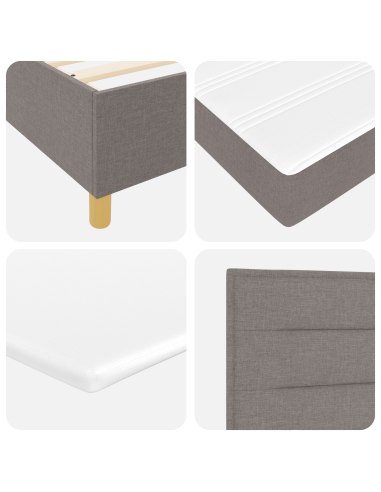 Letto con molle e materasso Grigio Scuro 90x190 cm Tessuto