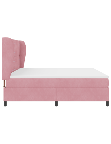 Letto a molle con materasso Rosa 200 x 200 cm Poliestere