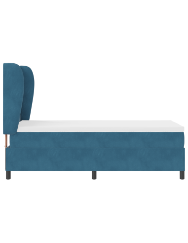 Letto a molle con materasso Blu Scuro 200 x 80 cm Poliestere