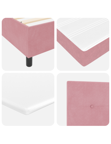 Letto a molle con materasso Rosa 200 x 100 cm Poliestere