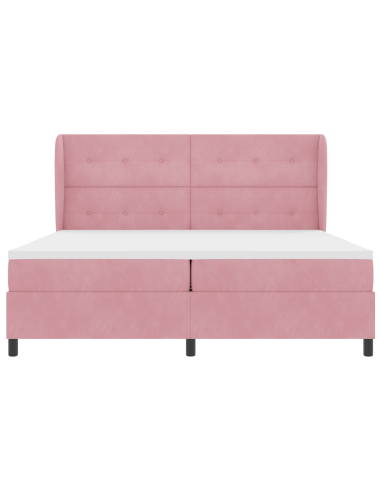 Letto a molle con materasso Rosa 200 x 200 cm Poliestere
