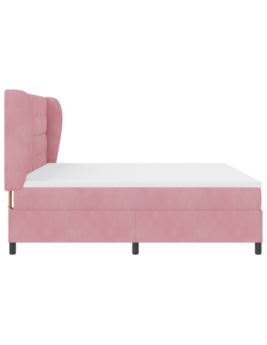 Letto a molle con materasso Rosa 200 x 200 cm Poliestere