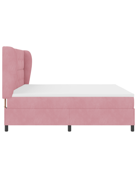 Letto a molle con materasso Rosa 200 x 200 cm Poliestere