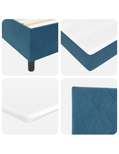 Letto a molle con materasso Blu Scuro 200 x 200 cm Poliestere