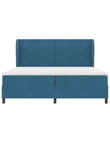 Letto a molle con materasso Blu Scuro 200 x 200 cm Poliestere