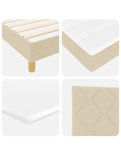 Letto a molle con materasso Crema 200 x 160 cm Poliestere 2