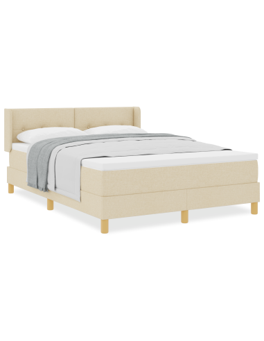 Letto a molle con materasso Crema 200 x 160 cm Poliestere