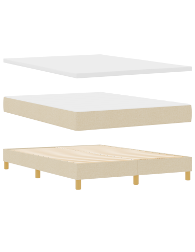 Letto a molle con materasso Crema 200 x 160 cm Poliestere