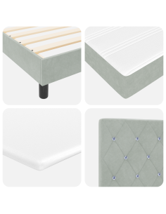 Letto a molle con testiera Grigio chiaro 200 x 80 cm Poliestere 2