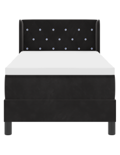 Letto a molle con materasso Nero 200 x 80 cm Poliestere 2