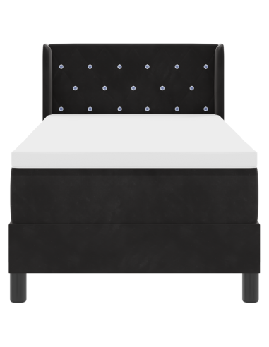 Letto a molle con materasso Nero 200 x 80 cm Poliestere