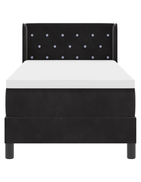 Letto a molle con materasso Nero 200 x 80 cm Poliestere