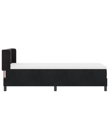 Letto a molle con materasso Nero 200 x 80 cm Poliestere