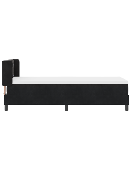 Letto a molle con materasso Nero 200 x 80 cm Poliestere
