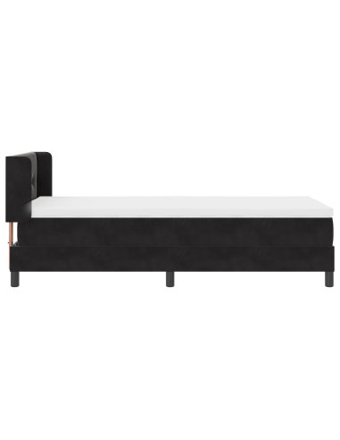 Letto a molle con materasso Nero 200 x 80 cm Poliestere