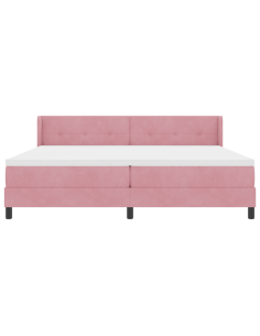 Letto a molle con materasso Rosa 200 x 200 cm Poliestere 2