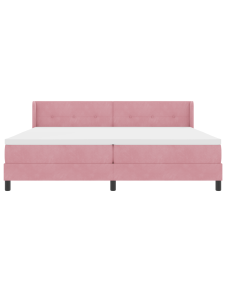 Letto a molle con materasso Rosa 200 x 200 cm Poliestere