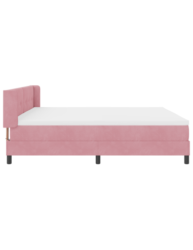 Letto a molle con materasso Rosa 200 x 200 cm Poliestere