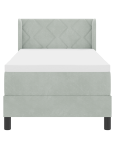 Letto a molle con testiera Grigio chiaro 200 x 80 cm Poliestere 2