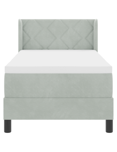 Letto a molle con testiera Grigio chiaro 200 x 80 cm Poliestere