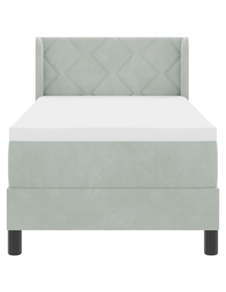 Letto a molle con testiera Grigio chiaro 200 x 80 cm Poliestere