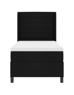 Letto a molle con materasso Nero 90 x 200 cm Tessuto 2