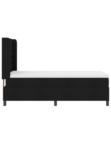 Letto a molle con materasso Nero 90 x 200 cm Tessuto