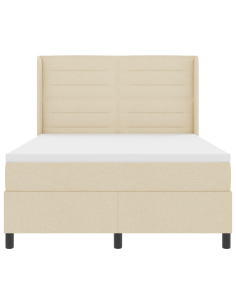 Letto a molle con materasso Crema 160 x 200 cm Tessuto 2