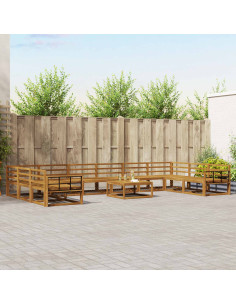 Set di divani da esterno 11 pcs Naturale