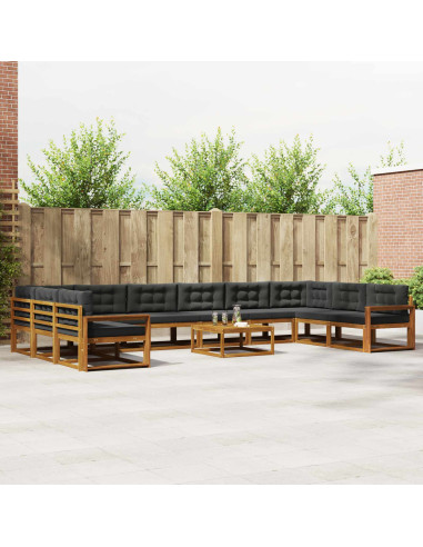 Set di divani da esterno 11 pcs Naturale e Antracite