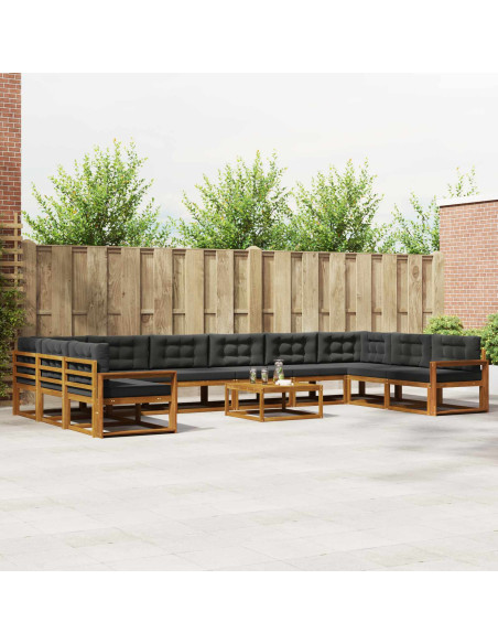 Set di divani da esterno 11 pcs Naturale e Antracite