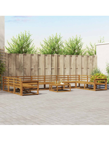Set di divani da esterno 11 pcs Naturale