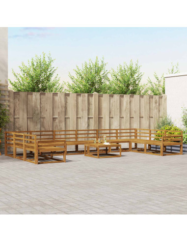 Set di divani da esterno 11 pcs Naturale