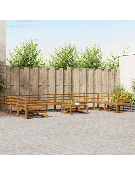 Set di divani da esterno 11 pcs Naturale