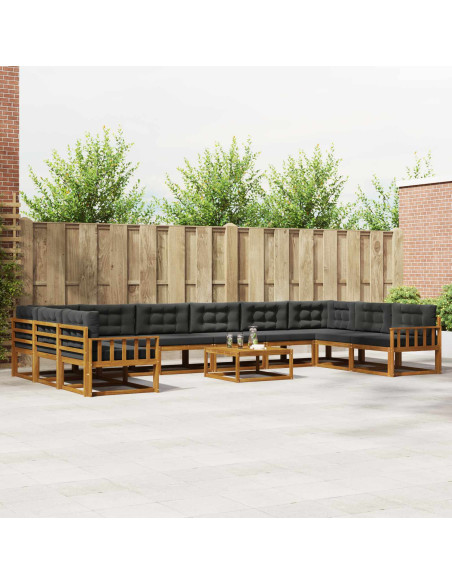 Set di divani da esterno 11 pcs Naturale e Antracite