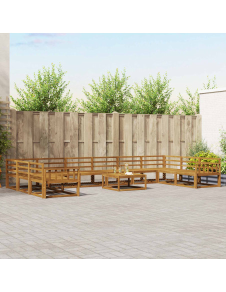 Set di divani da esterno 11 pcs Naturale