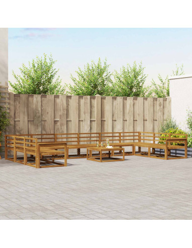 Set di divani da esterno 11 pcs Naturale