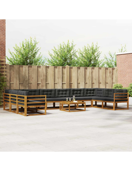 Set di divani da esterno 11 pcs Naturale e Antracite