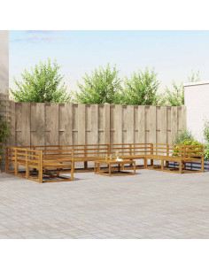 Set di divani da esterno 11 pcs Naturale