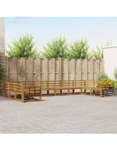Set di divani da esterno 10 pcs Naturale