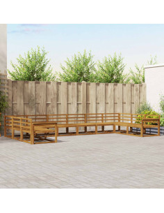 Set di divani da esterno 10 pcs Naturale