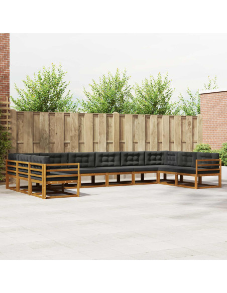 Set di divani da esterno 10 pcs Naturale e Antracite