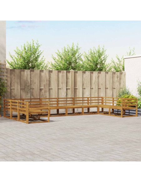 Set di divani da esterno 10 pcs Naturale