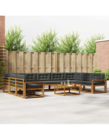 Set di divani da esterno 10 pcs Naturale e Antracite