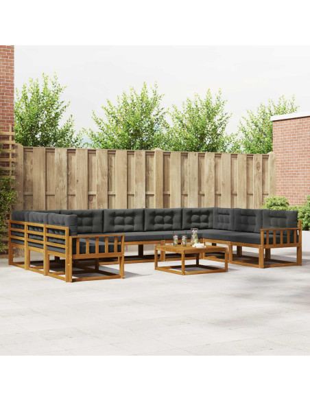 Set di divani da esterno 10 pcs Naturale e Antracite