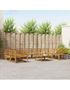 Set di divani da esterno 10 pcs Naturale